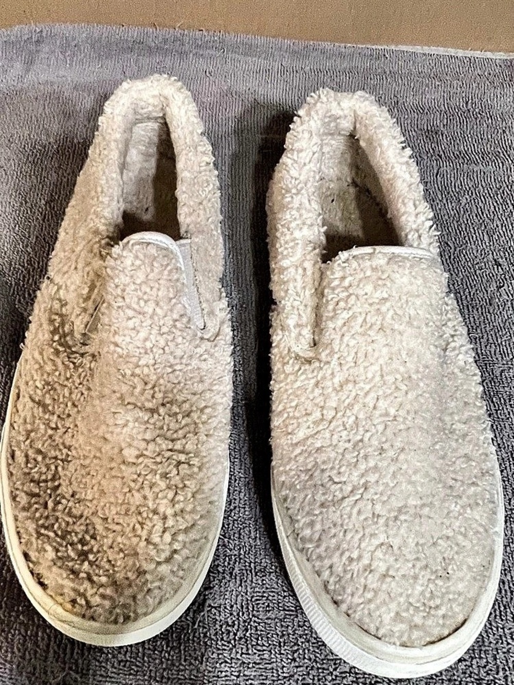 Lugz Women's Clipper Fleece Slip-On Sneakers - Off-White/Cream, Size 71/2